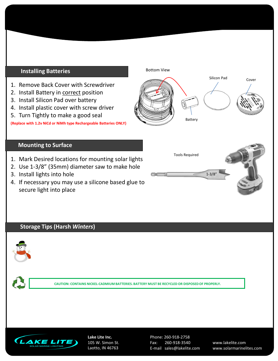 Slide number 3, Solar dock dots – (1-3/8”), Model: ll-sdd-x | Storage tips (harsh winters ) | Lake Lite LL-SDD-DOT-X User Manual | Page 3 / 3
