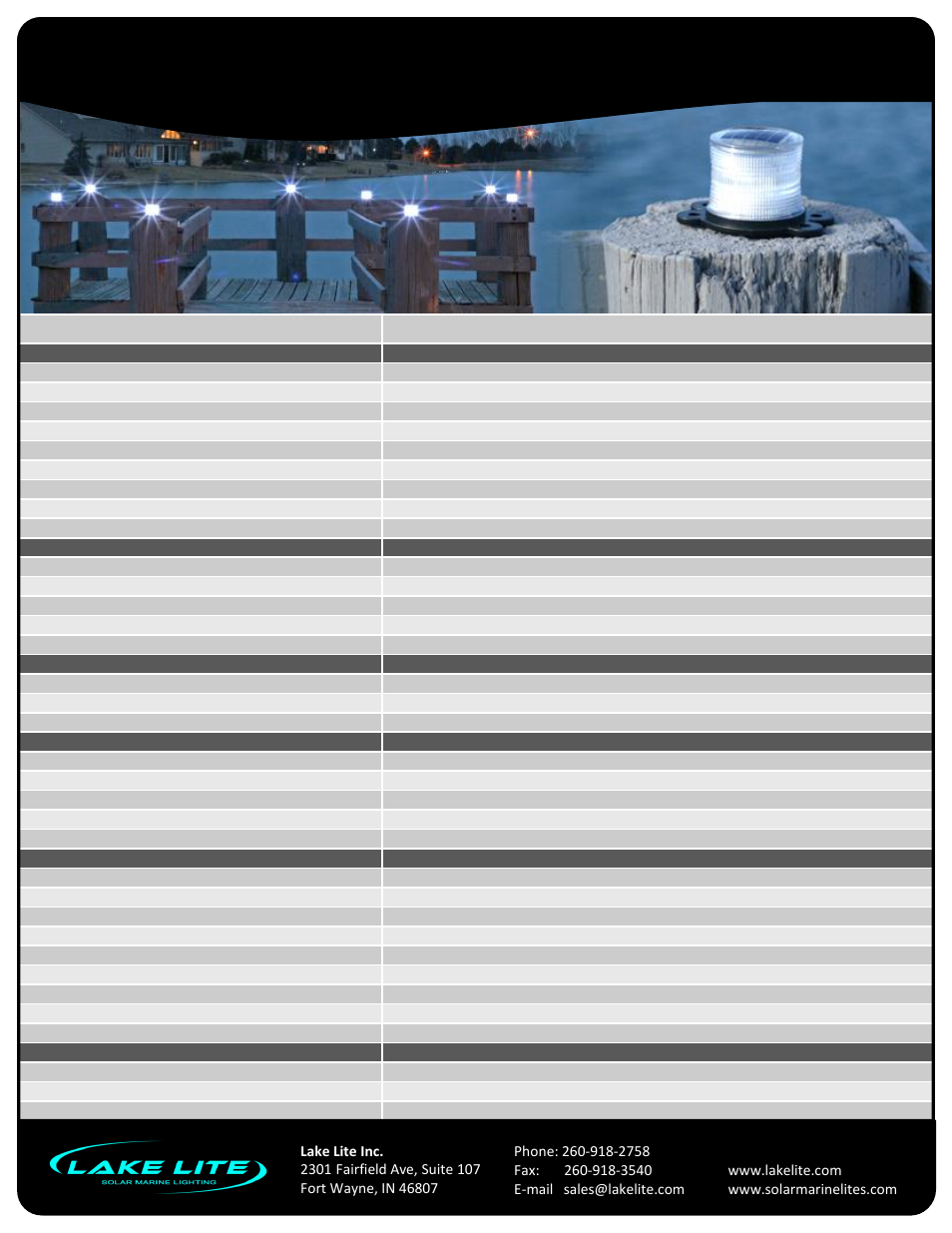 Slide number 5, Solar marine lite, 1 nm | Model: ll-sml-x, Specifications | Lake Lite LL-SML-X User Manual | Page 5 / 6