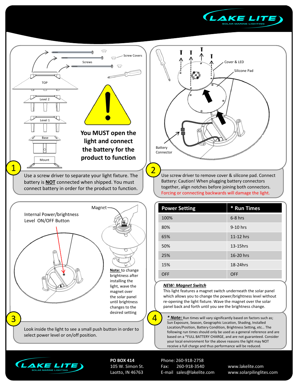 Solar pagoda lite, Model: ll-spl-pagoda-x | Lake Lite LL-SPL-PAGODA-W-W User Manual | Page 2 / 4