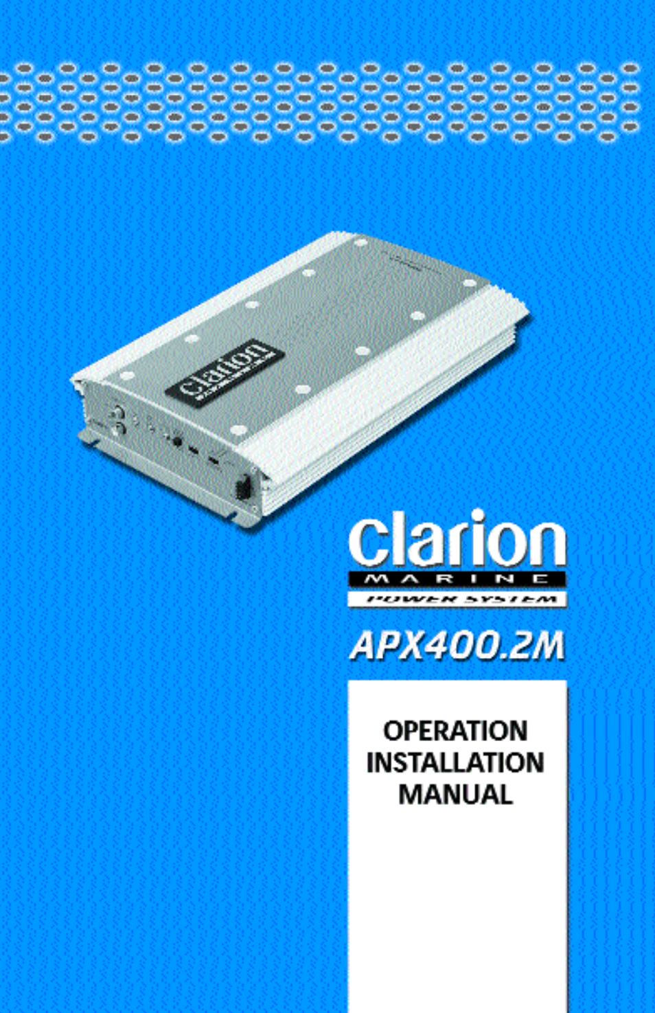 Clarion APX400.2M User Manual | 16 pages