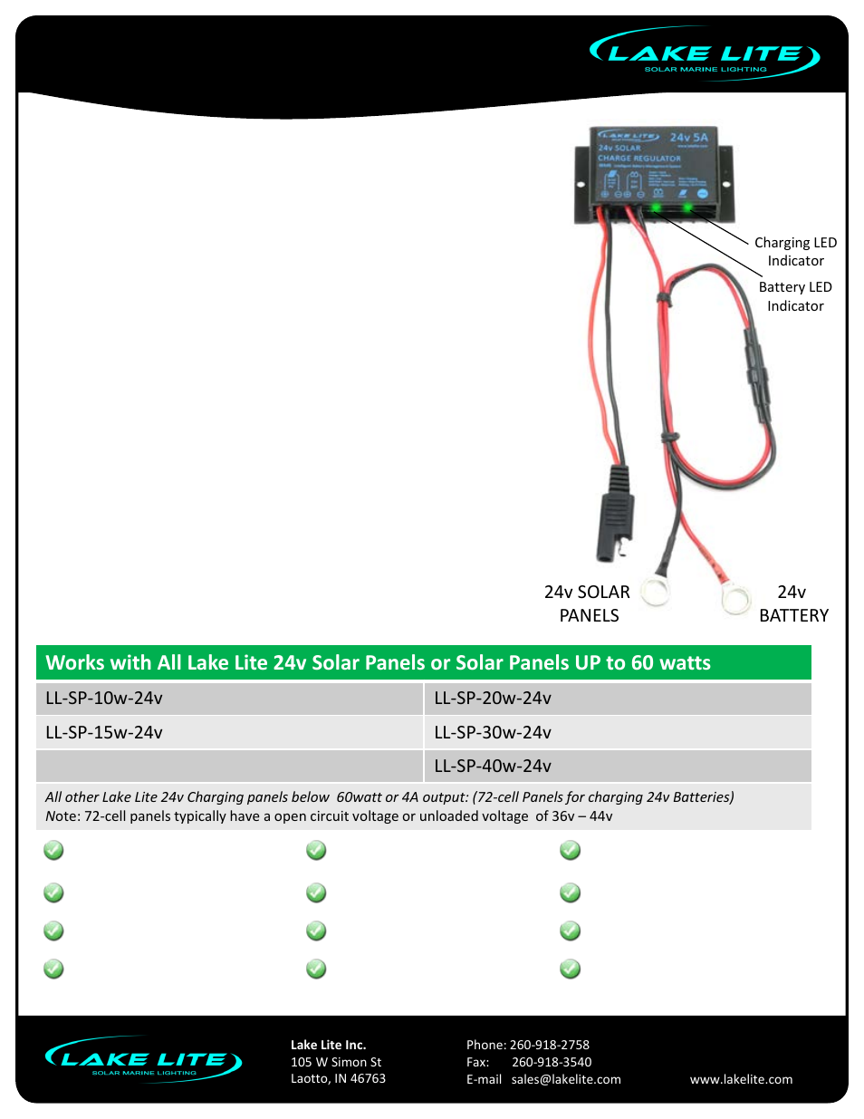 Lake Lite LL-REG-24v-5A-PB User Manual | 5 pages