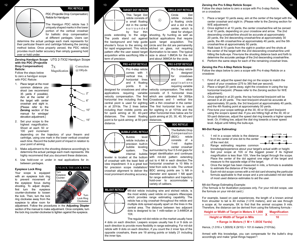 Leapers 30mm 36-color Crossbow Scope (SCP3-1428CRWQ) User Manual | Page 7 / 13
