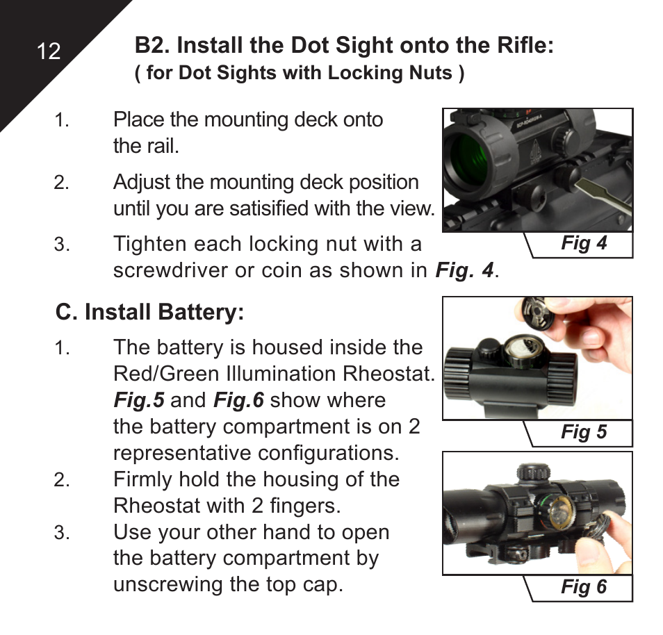 Leapers 2.6 ITA Red/Green CQB Micro Dot with Integral QD Mount (SCP-DS3026W) User Manual | Page 14 / 24