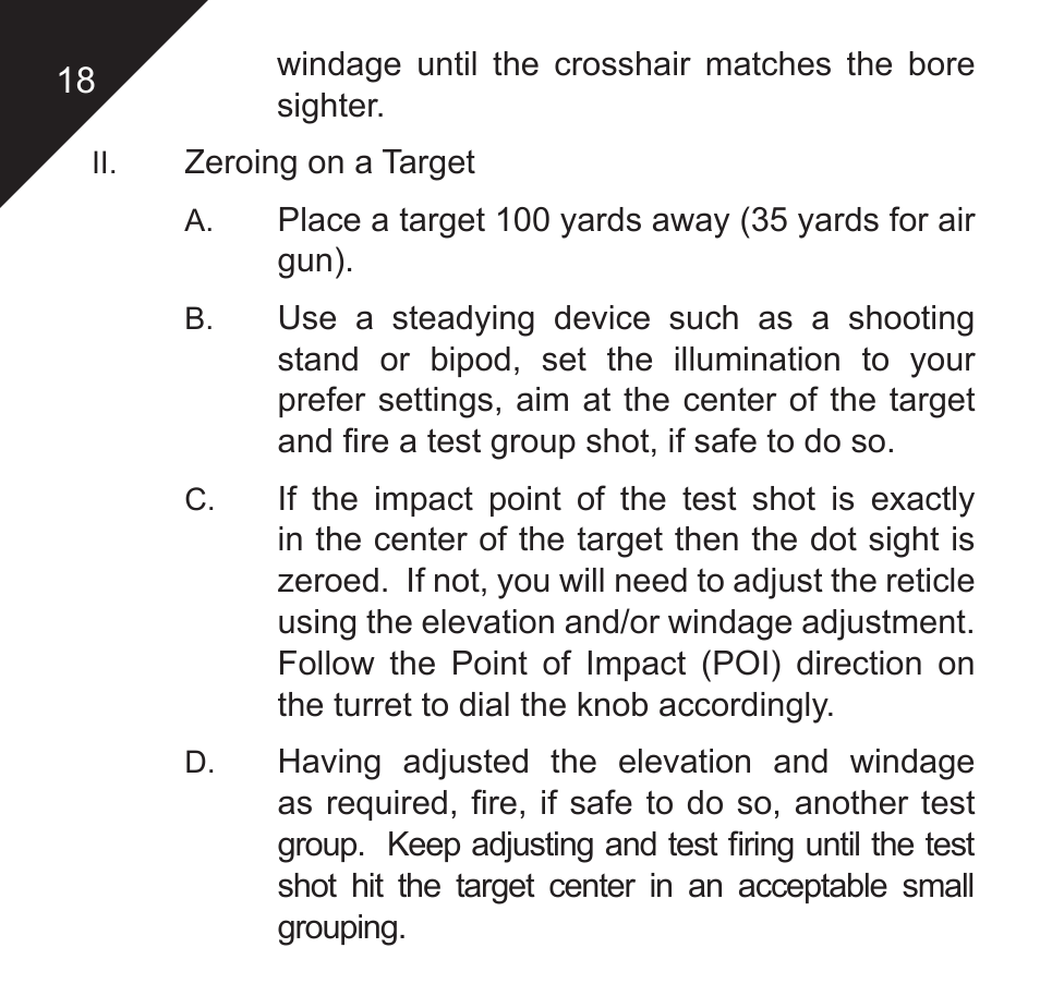 Leapers 2.6 ITA Red/Green CQB Micro Dot with Integral QD Mount (SCP-DS3026W) User Manual | Page 20 / 24