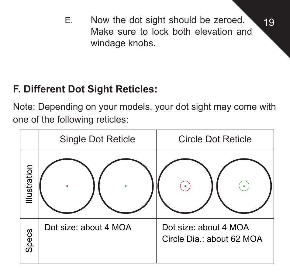 Leapers 2.6 ITA Red/Green CQB Micro Dot with Integral QD Mount (SCP-DS3026W) User Manual | Page 21 / 24