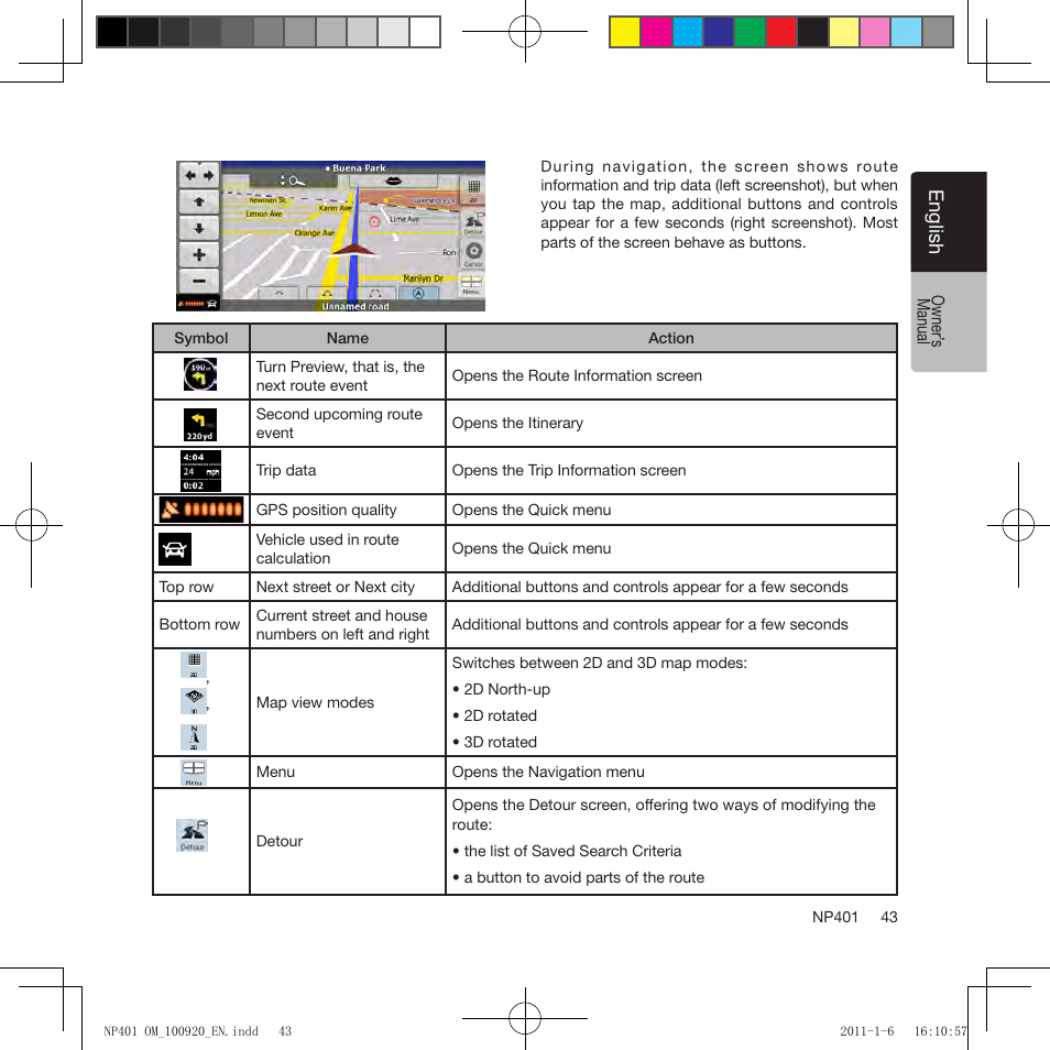 Eng lis h | Clarion NP401 User Manual | Page 43 / 81