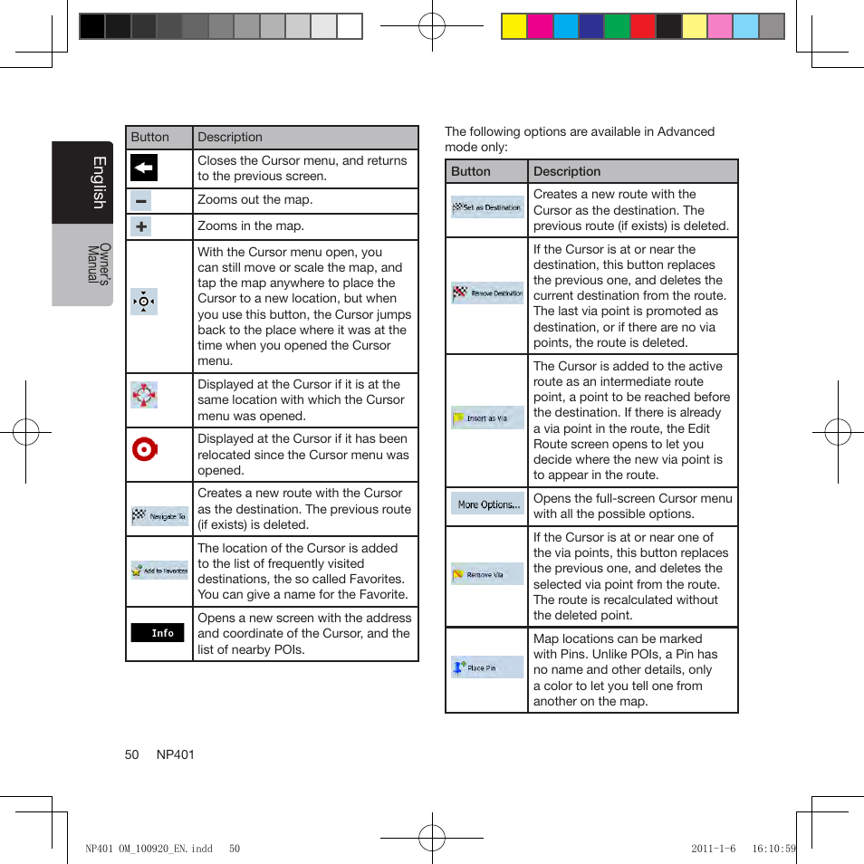 Clarion NP401 User Manual | Page 50 / 81