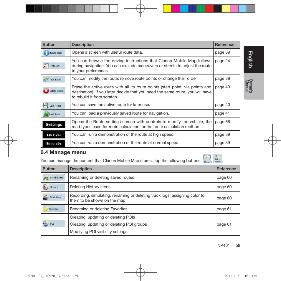 Clarion NP401 User Manual | Page 59 / 81