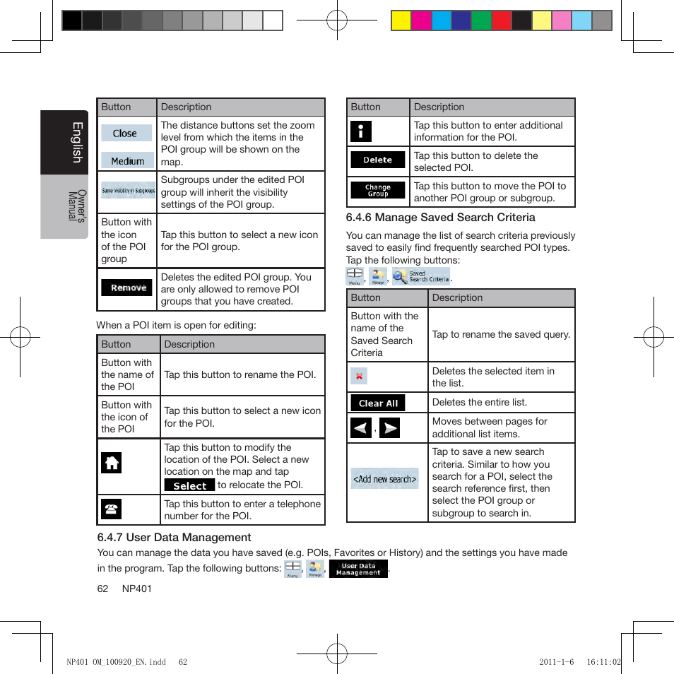 Clarion NP401 User Manual | Page 62 / 81