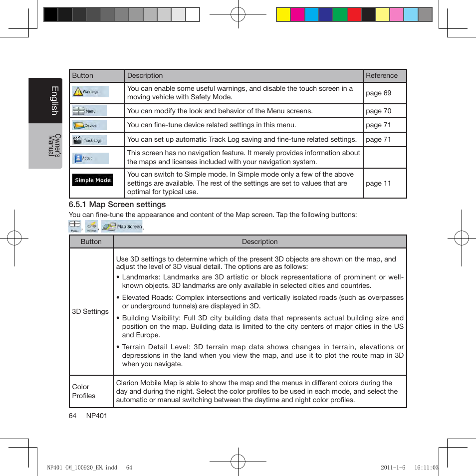 Clarion NP401 User Manual | Page 64 / 81