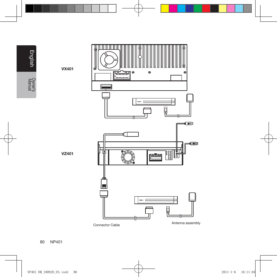 Eng lis h | Clarion NP401 User Manual | Page 80 / 81