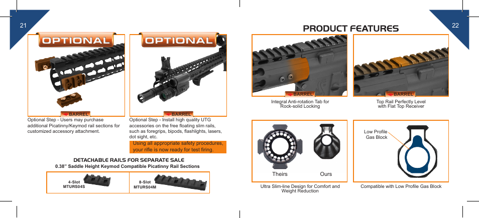 Product features | Leapers PRO AR15 9 Super Slim Free Float Keymod Compatible Rail (MTU004SSK) User Manual | Page 12 / 12