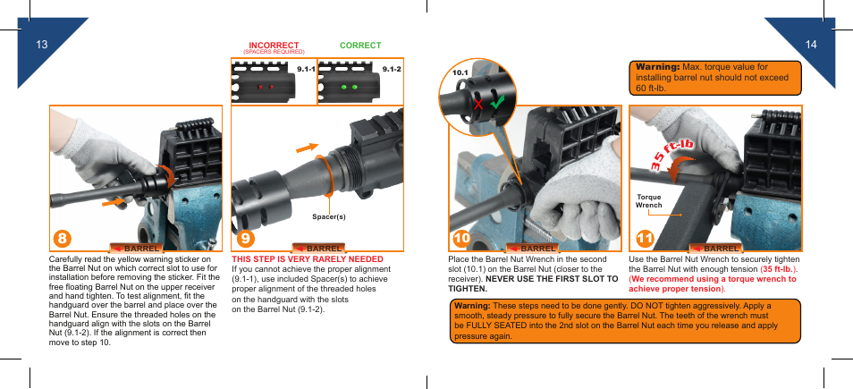 Leapers PRO AR15 9 Super Slim Free Float Keymod Compatible Rail (MTU004SSK) User Manual | Page 8 / 12