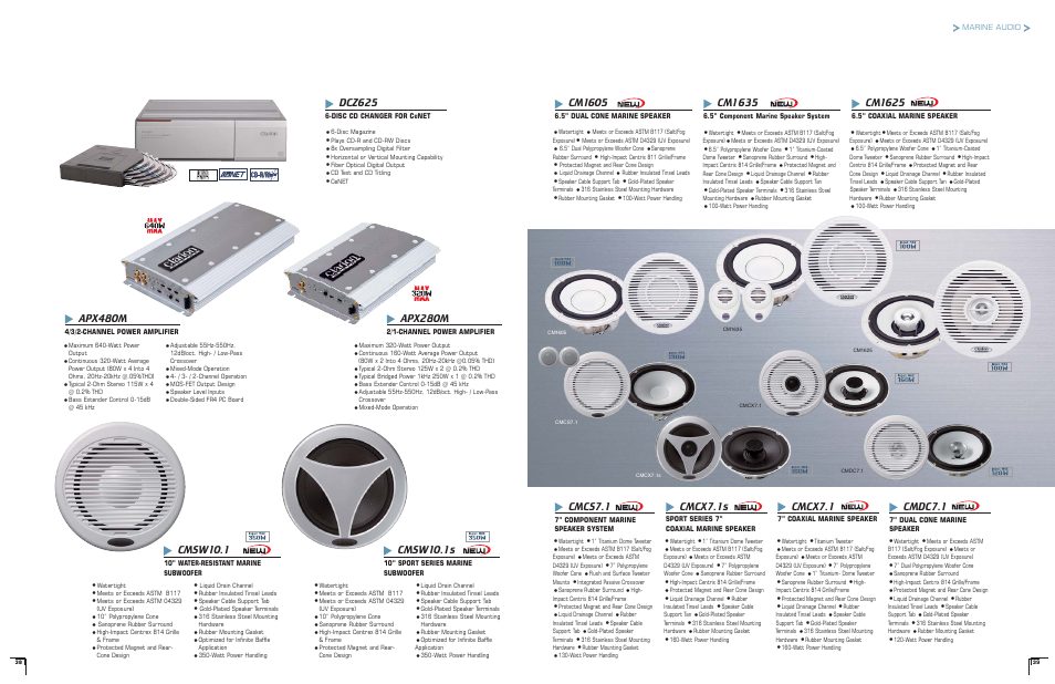 Dcz625, Apx480m, Cm1635 | Cm1625, Cmcs7.1, Cmcx7.1, Cmdc7.1, Cmcx7.1s, Cm1605, Cmsw10.1 | Clarion FMC250 User Manual | Page 5 / 5