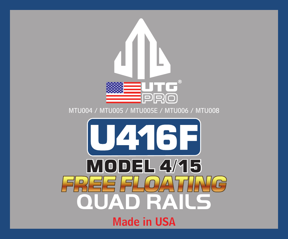 Leapers PRO AR Pistol 4 Free Float Quad Rail System (MTU008) User Manual | 9 pages