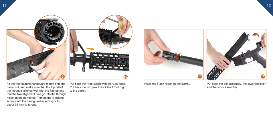 Leapers PRO AR Pistol 4 Free Float Quad Rail System (MTU008) User Manual | Page 7 / 9