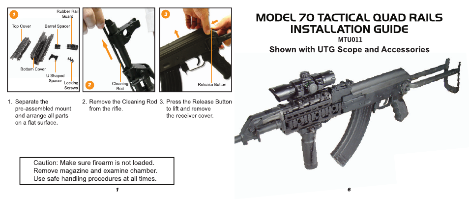 Leapers PRO Yugo M70 AK Quad Rail Handguard (MTU011) User Manual | Page 2 / 4