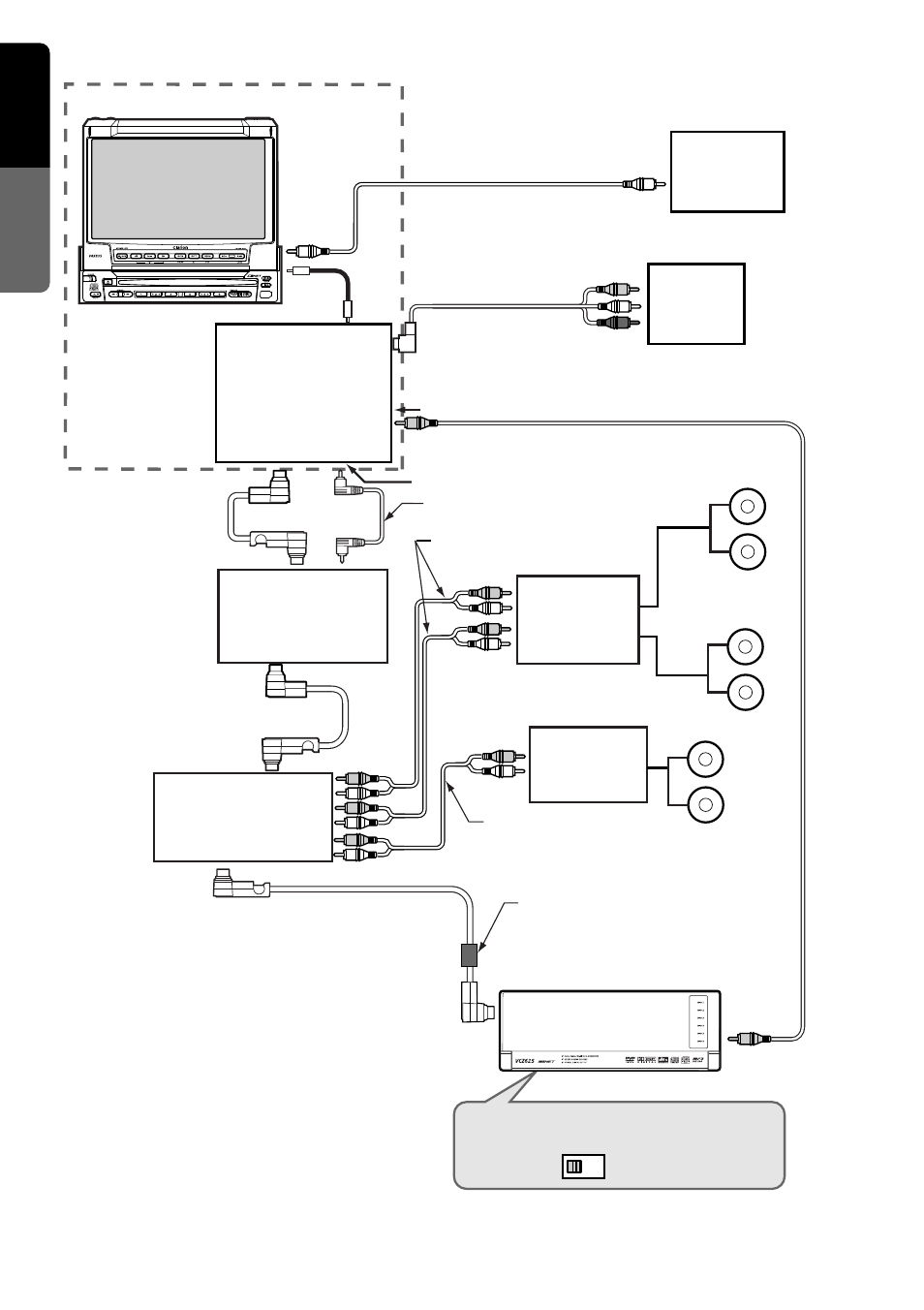 English, Sample system 2, Rear view monitor | Clarion VRX835 User Manual | Page 10 / 10