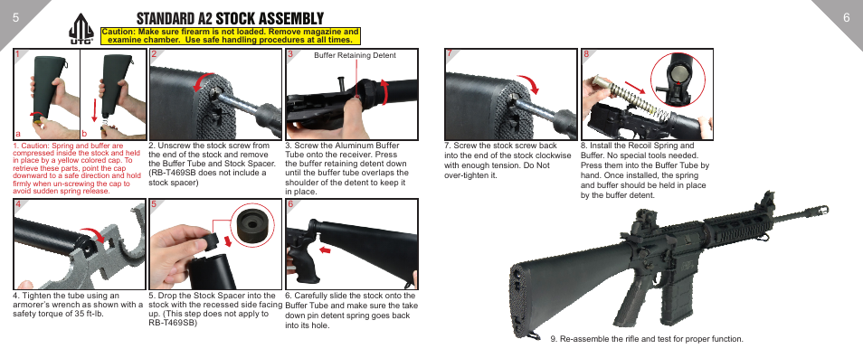 Standard a2 stock assembly | Leapers PRO USA 6-Pos Mil-spec Stock Assembly - Flat Dark Earth (RBU6DM) User Manual | Page 4 / 4