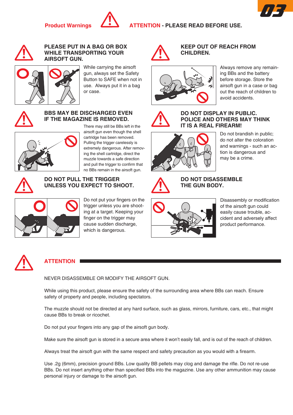 Leapers Sport Airsoft Multi-Burst M4/90 Combat Shotgun (SOFT-M490L) User Manual | Page 3 / 6