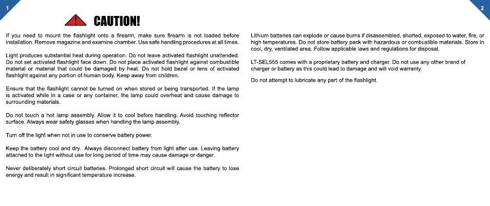 Leapers 530 lumen Partrol/Biking/Tracking Tri-app LED Scanlight (LT-SEL555) User Manual | Page 2 / 8