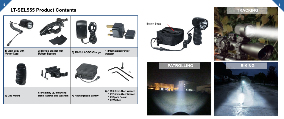 Leapers 530 lumen Partrol/Biking/Tracking Tri-app LED Scanlight (LT-SEL555) User Manual | Page 4 / 8