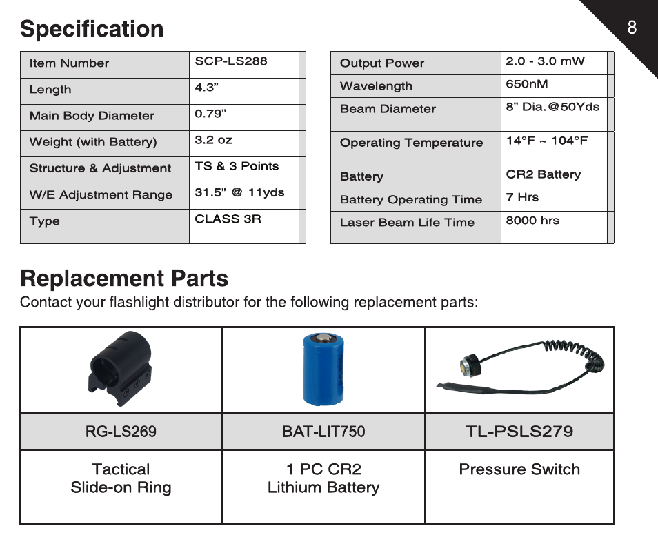 Leapers Instant Target Aiming BullDot Red Laser with Rings (SCP-LS288) User Manual | Page 10 / 16