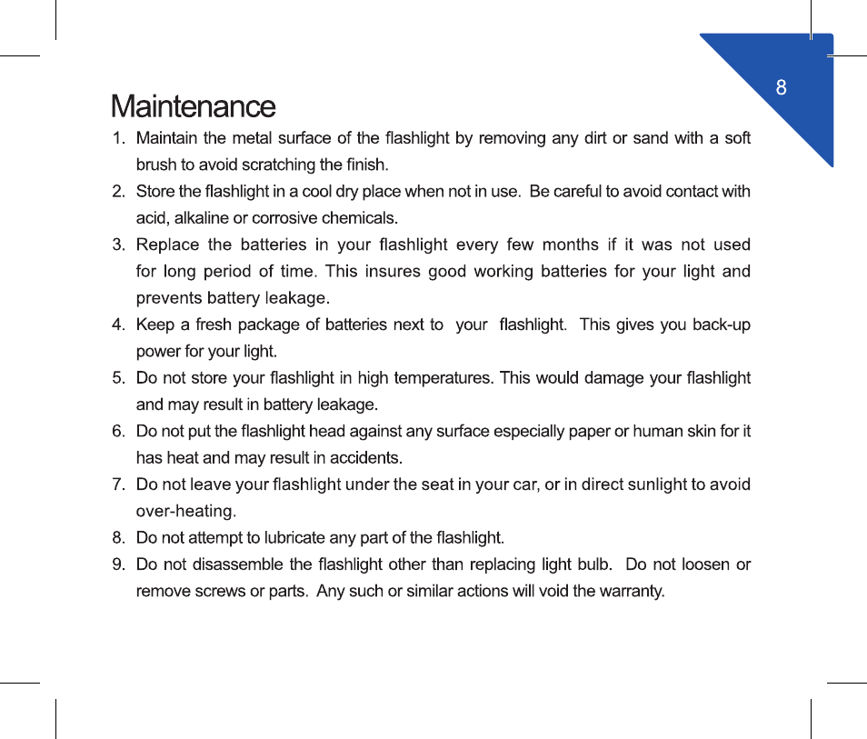 Specifications | Leapers 120 lumen Sub-compact LED Pistol Light,16mm Head,QD Mount (LT-ELP116R) User Manual | Page 10 / 12