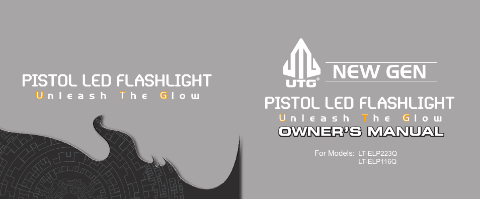 Leapers 150 lumen Compact LED Pistol Light, 23mm Head, QD Mount (LT-ELP223Q) User Manual | 6 pages