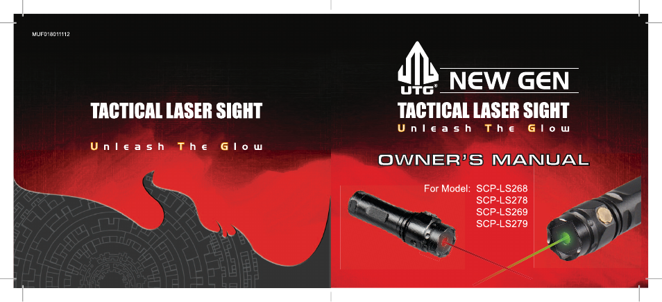 Leapers Combat Tactical W/E Adjustable Green Laser with Rings (SCP-LS269) User Manual | 8 pages