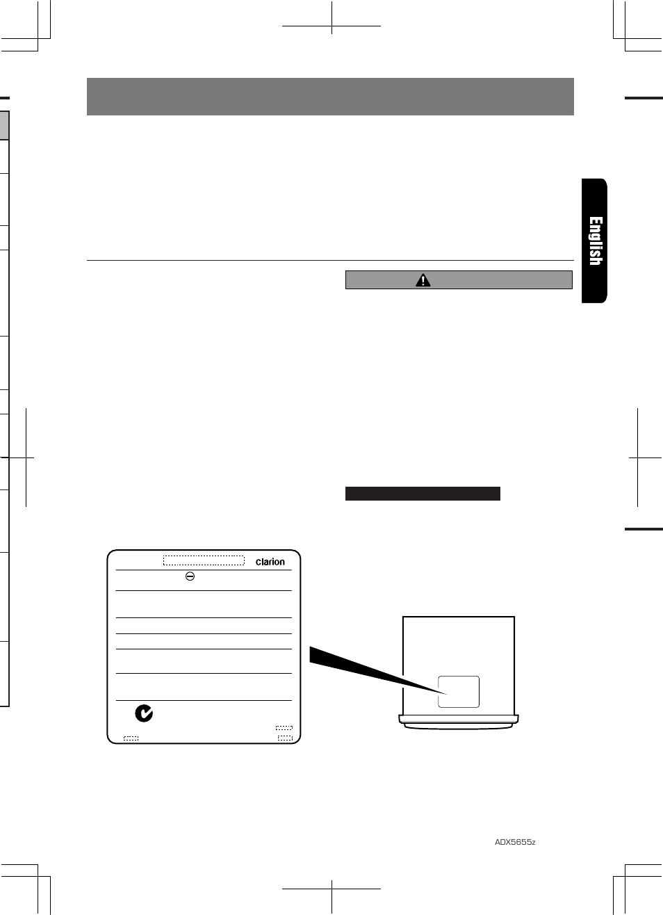 Precautions, Hand, Caution | Handl | Clarion ADX5655z User Manual | Page 4 / 26