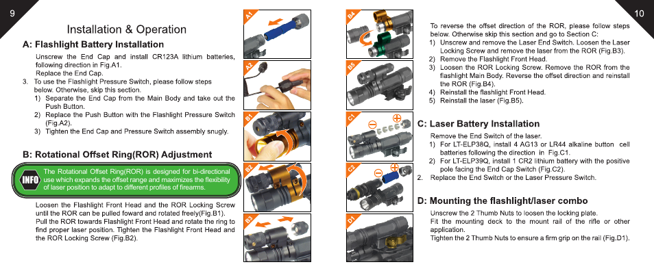 Leapers LED Weapon Light with QD Mount and Adjustable Red Laser (LT-ELP38Q) User Manual | Page 6 / 10