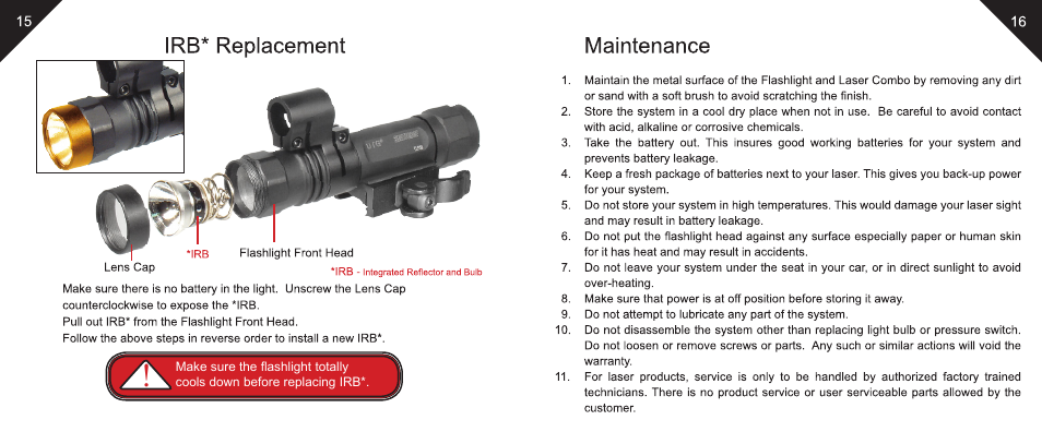 Leapers LED Weapon Light with QD Mount and Adjustable Red Laser (LT-ELP38Q) User Manual | Page 9 / 10
