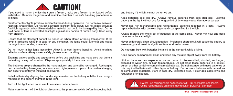 Leapers 150 lumen Combat LED Weapon Light, 4.3, Integral Mount (LT-EL202R) User Manual | Page 2 / 8