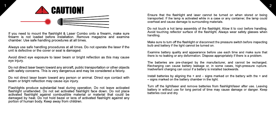 Leapers Sub-compact LED Light and Aiming Adjustable Red Laser (LT-ELP28R) User Manual | Page 2 / 8