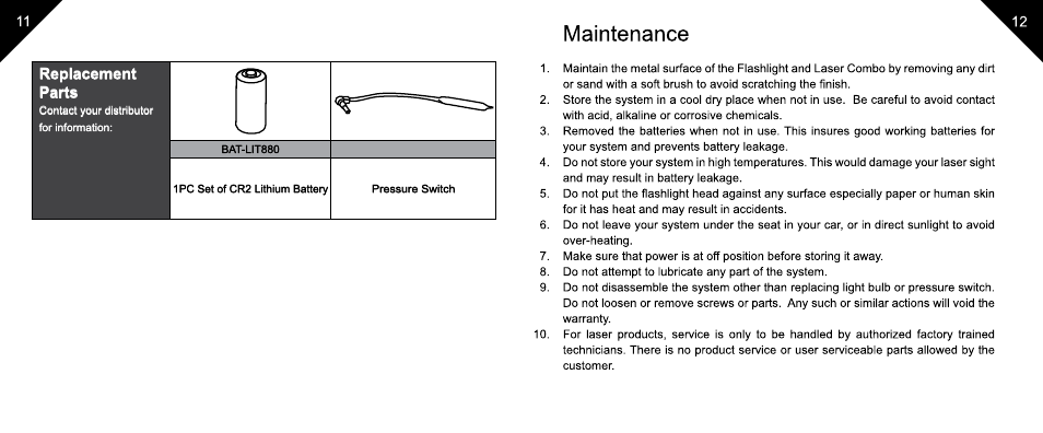 Leapers Sub-compact LED Light and Aiming Adjustable Red Laser (LT-ELP28R) User Manual | Page 7 / 8