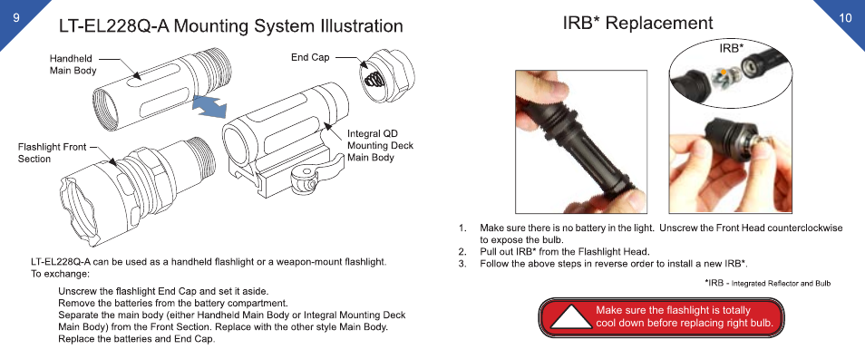 Leapers 400 Lumen Combat LED Light, Handheld or QD Mount (LT-EL228Q-A) User Manual | Page 6 / 8