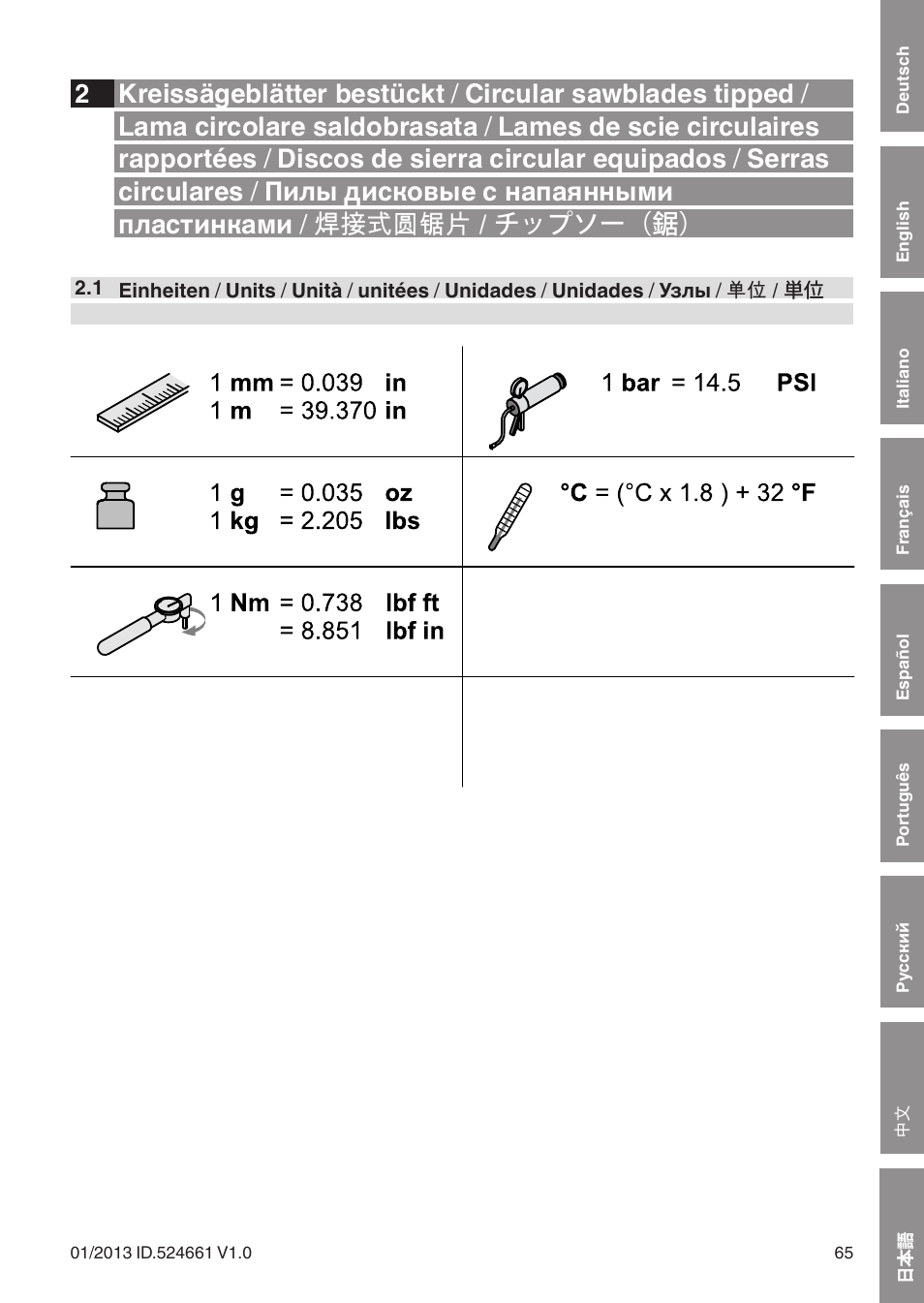 Leitz Circular sawblades tipped User Manual | Page 65 / 76