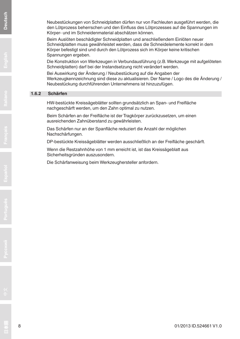Leitz Circular sawblades tipped User Manual | Page 8 / 76
