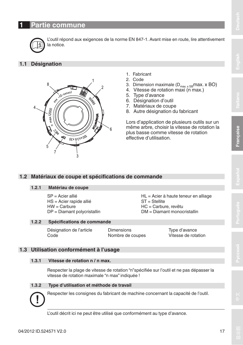 1 partie commune | Leitz Diamaster WhisperCut User Manual | Page 17 / 57