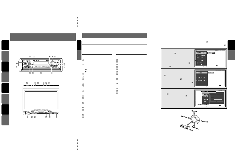 Nomenclature, Names of buttons, Joystick operation | English | Clarion VRX633R User Manual | Page 4 / 42