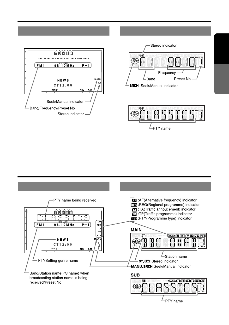 Radio mode display, Rds mode display, 9english | Clarion VRX633R User Manual | Page 5 / 42