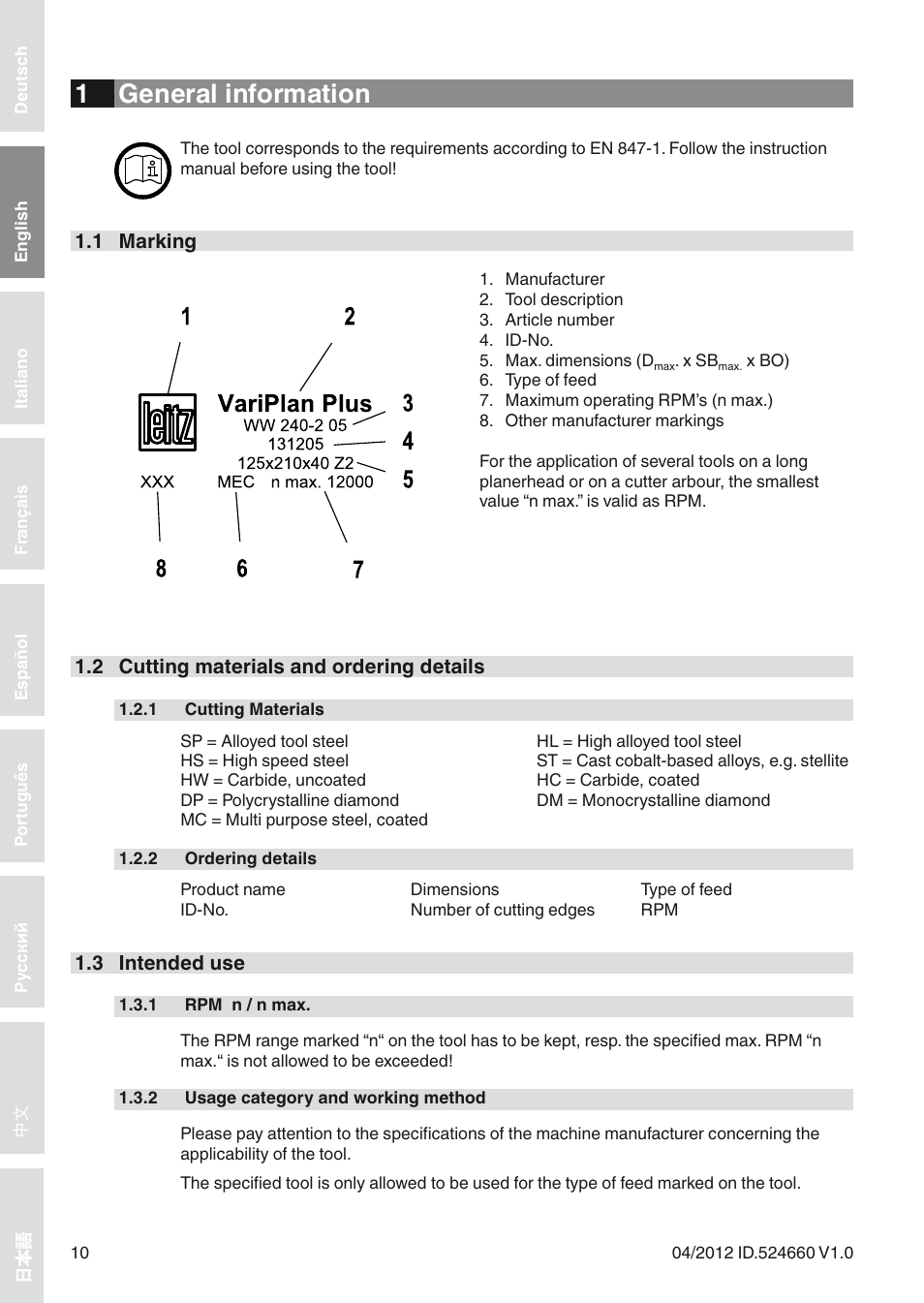 1 general information | Leitz VariPlan Plus User Manual | Page 10 / 99