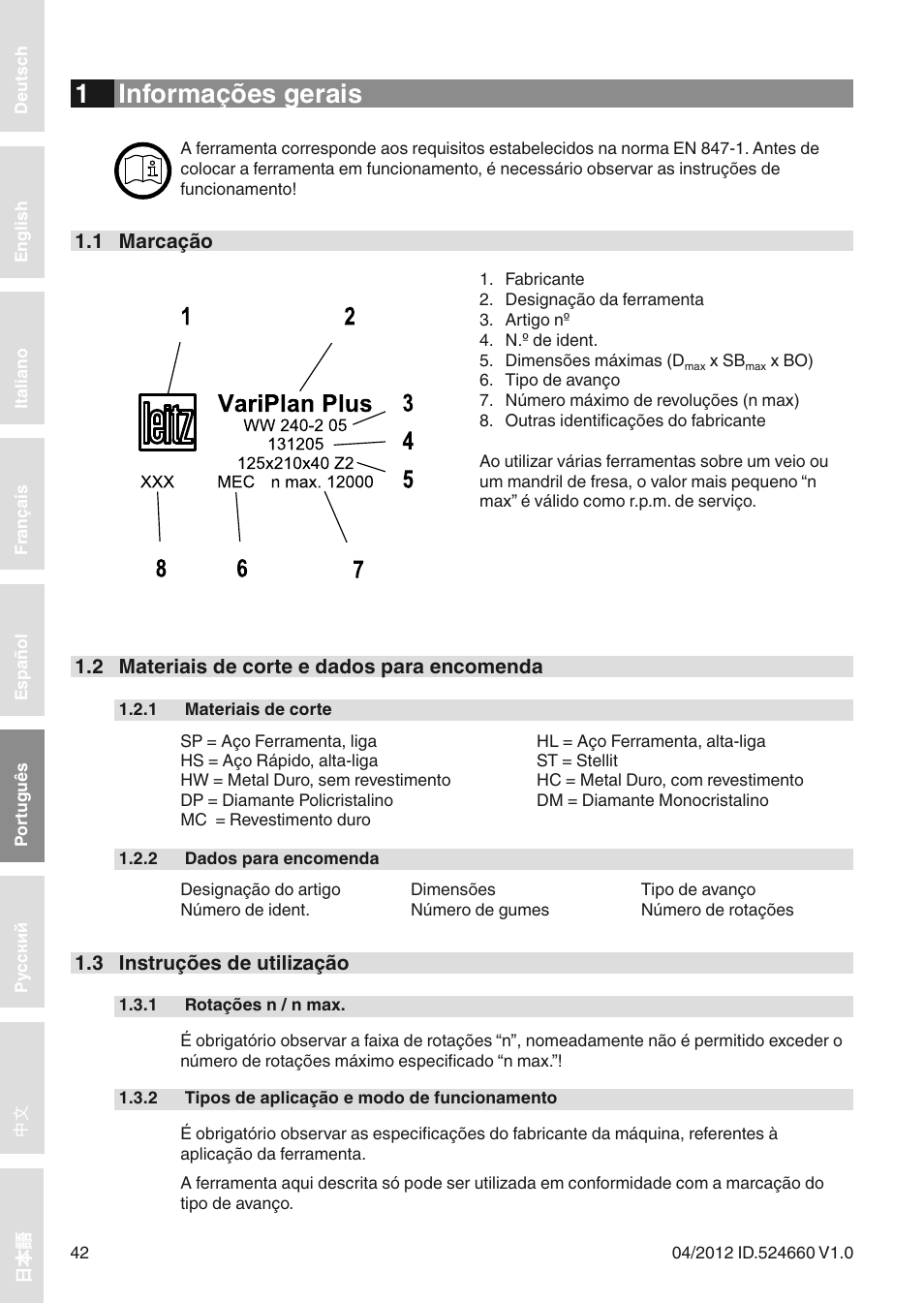 1 informações gerais | Leitz VariPlan Plus User Manual | Page 42 / 99