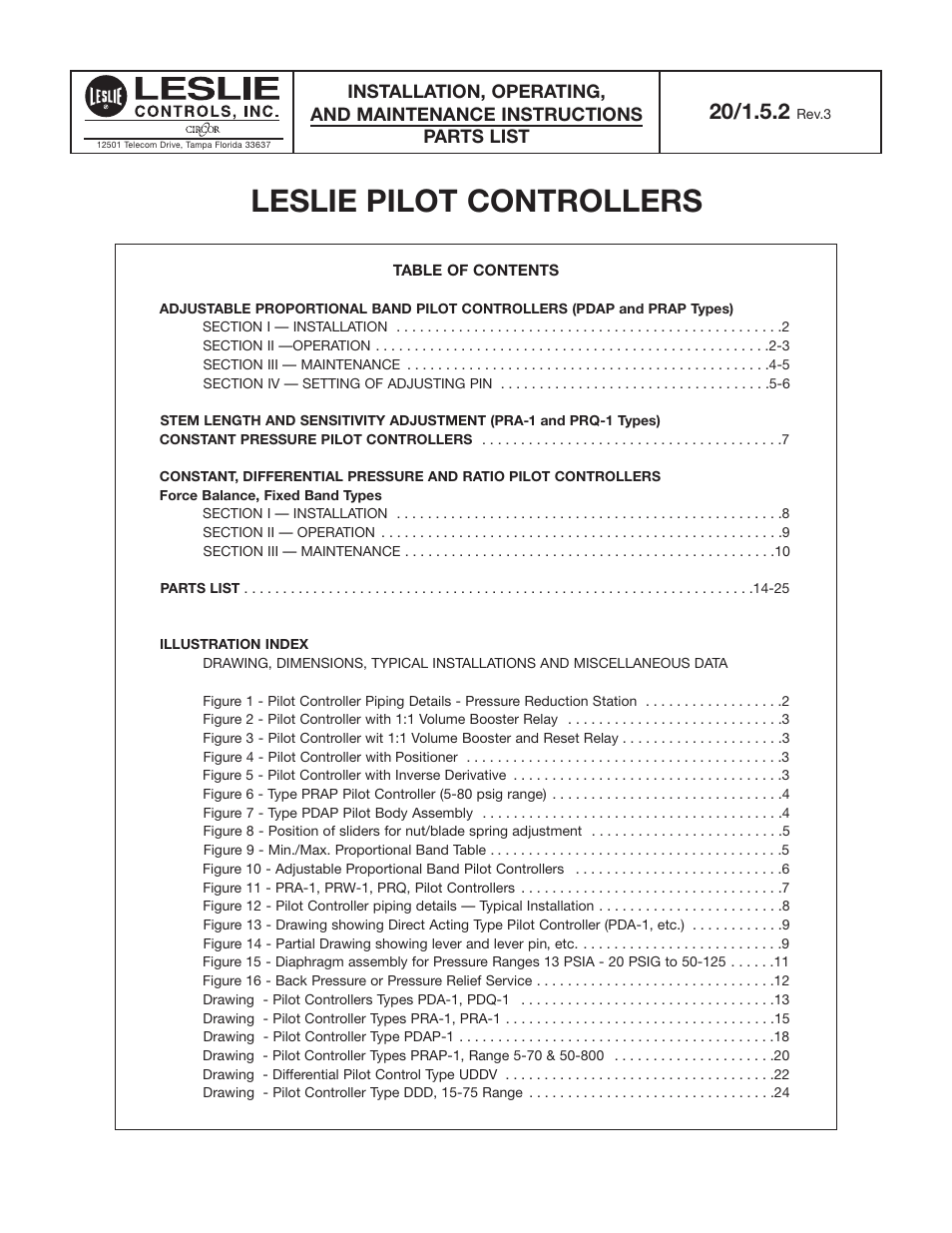 Leslie Controls Pilot Controller User Manual | 28 pages