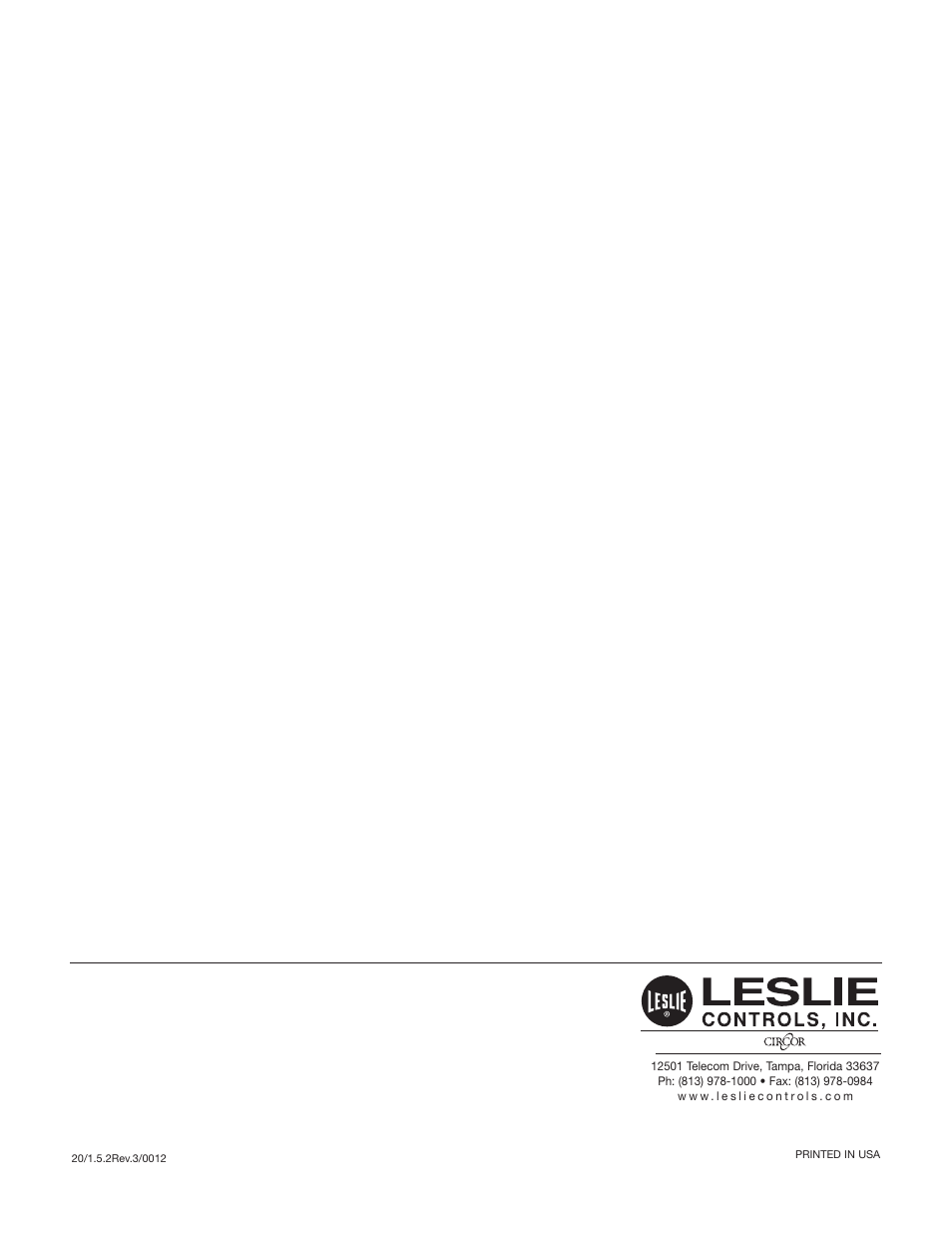 Leslie Controls Pilot Controller User Manual | Page 28 / 28