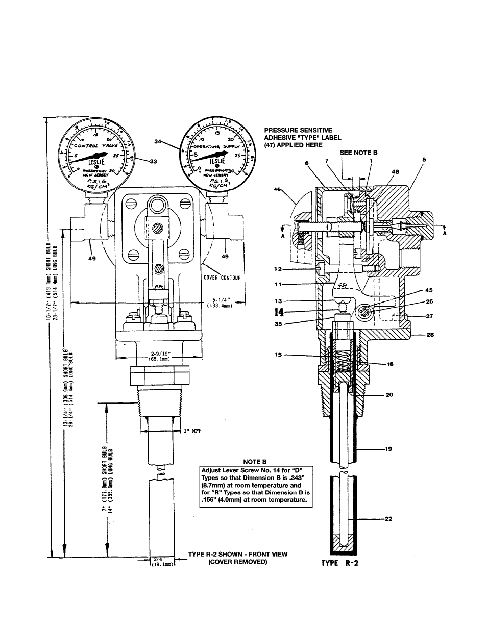 Parts list | Leslie Controls Temperature Fixed and Adjustable Proportional band type User Manual | Page 10 / 14