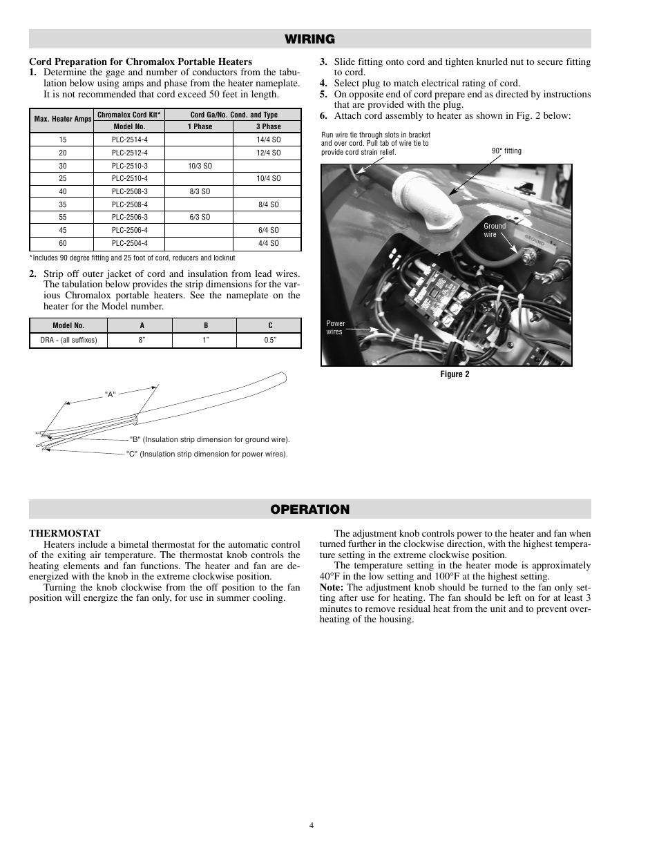 Wiring operation | Chromalox PF497-1 User Manual | Page 4 / 6