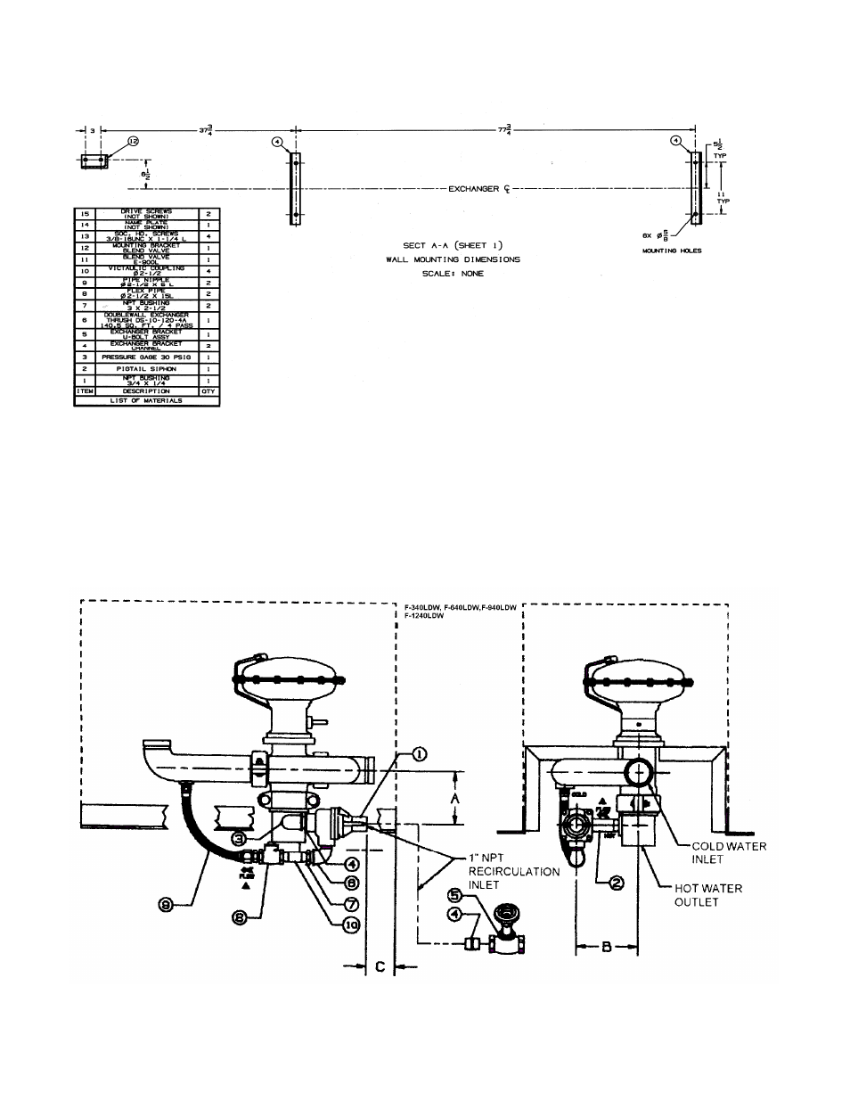 Leslie Controls F-1240LDW Constantemp Double Wall Low pressure steam-water Heater User Manual | Page 16 / 19