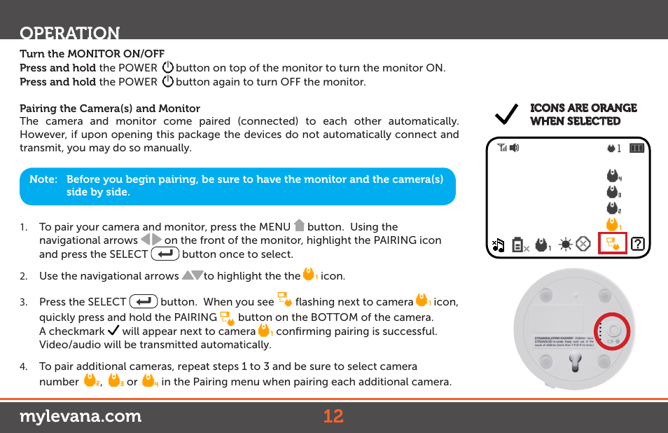 Operation | Levana Stella User Manual | Page 12 / 23